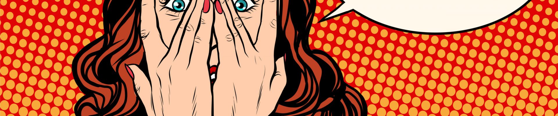Surprised OMG shocked woman pop art retro style. The girl in the emotions. Wow effect